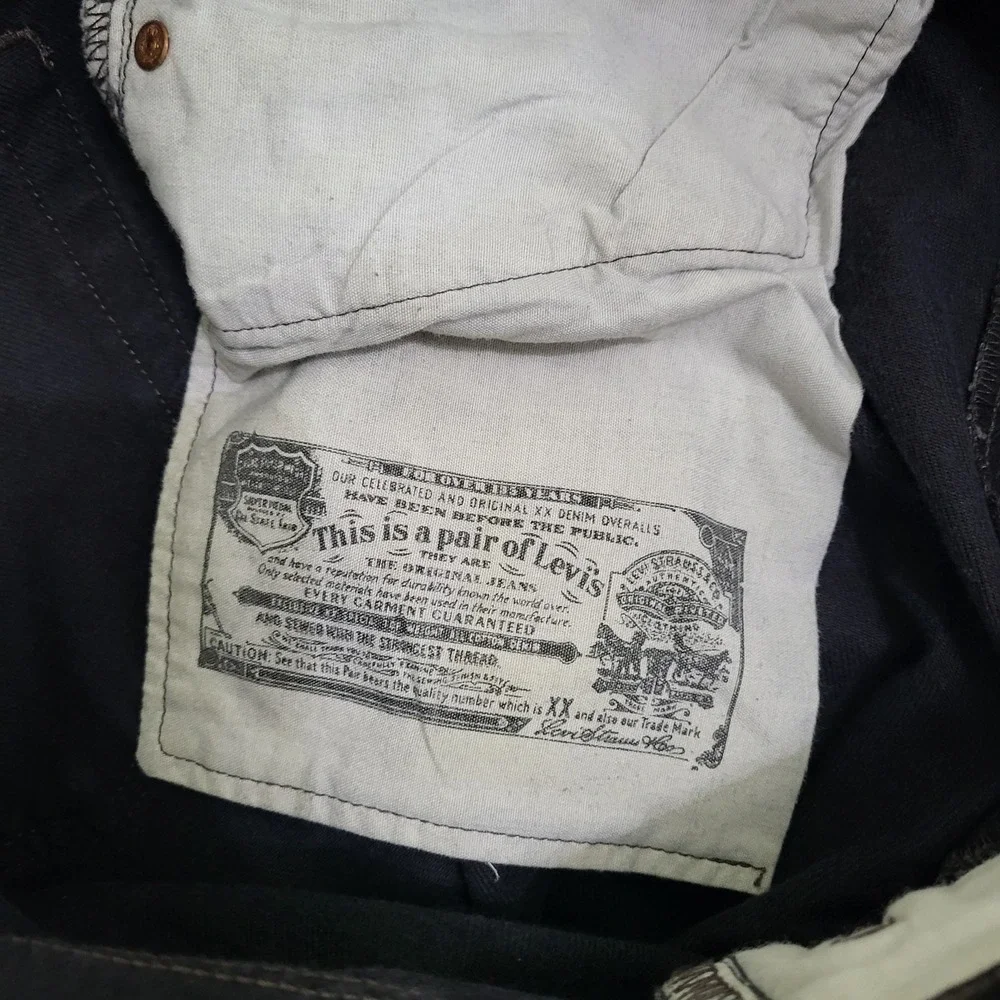 Levi's 501 Men's Original Straight Leg Button Fly Denim Blue Jeans Black 36x30